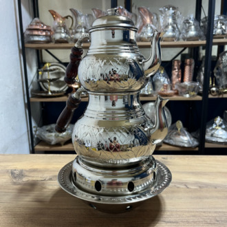 Bakır Balkon Sefası Lale Motifli