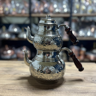 Gümüş Rengi Bakır Çaydanlık No:3