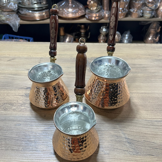 Dövme Bakır Cezve Seti