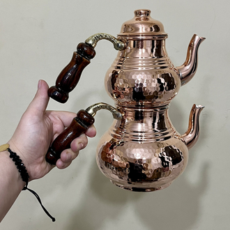 Dövme Bakır Çaydanlık No:1