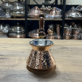 Kabartma Nakışlı Bakır Cezve No:1