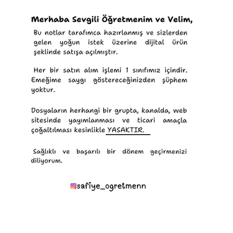 3. SINIF DEFTER NOTLARI