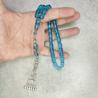 Ateş Kehribar Tesbih / Pençe Detaylı Kararmaz Metal Püskül