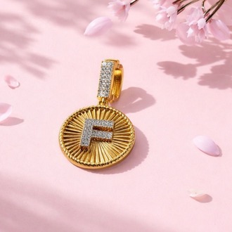 Zirkon Taşlı F Harf Gold Küpe | Paslanmaz Çelik Minimal Kadın Takısı
