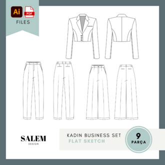 Kadın Business Set - Flat Sketches