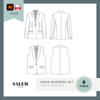 Kadın Business Set - Flat Sketches