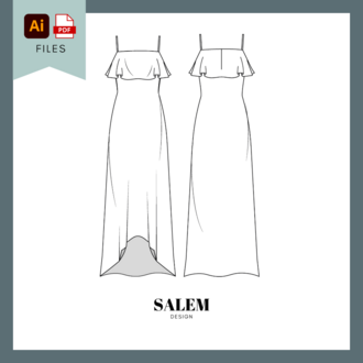 Womens Dresses - 6 Pieces FLAT SKETCHES