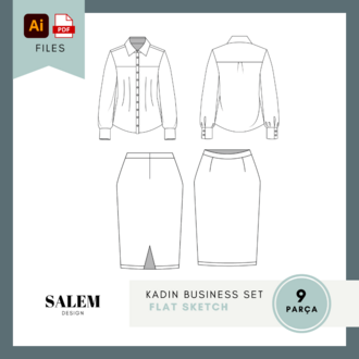 Kadın Business Set - Flat Sketches