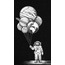 Astronot Gezegen Balonlar Baskılı Tshirt