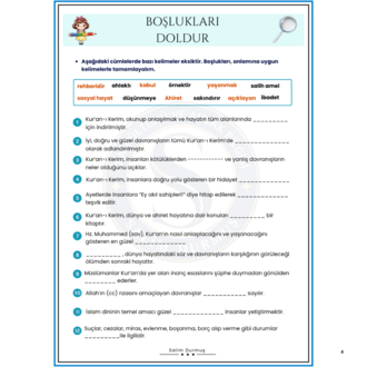 5.Sınıf Din Kültürü 3.Ünite: Kur'an-ı Kerim (2026-2027 PDF)