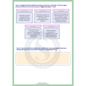 7. Sınıf Din Kültürü 1. Dönem 1. Yazılı Fasikülü (2026-2027 PDF)