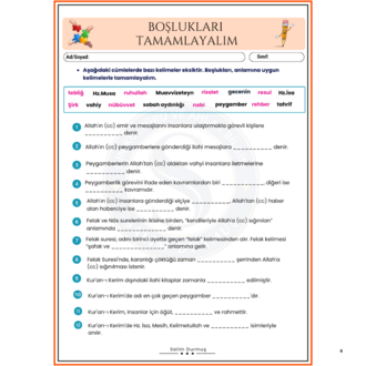 6.Sınıf Din Kültürü 1.Ünite: Peygamber ve İlahi Kitap İnancı(2026-2027 PDF)