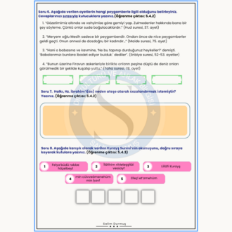 5.Sınıf Din Kültürü 2. Dönem 2. Yazılı – (Tanıtım Fiyatı)
