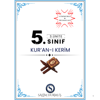 5.Sınıf Din Kültürü 3.Ünite: Kur'an-ı Kerim (2026-2027 PDF)