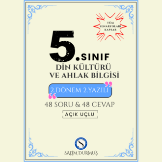 5.Sınıf Din Kültürü 2. Dönem 2. Yazılı – (Tanıtım Fiyatı)