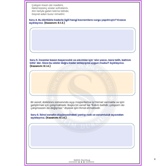 8. Sınıf Din Kültürü 1. Dönem 1. Yazılı Fasikülü (2026-2027 PDF)