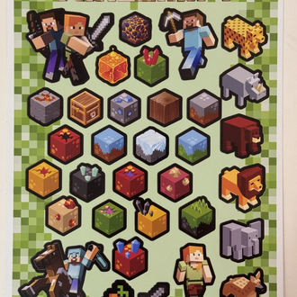 MINECRAFT OKUL ETIKETI 3 sayfa ( Buyuk , Kucuk , Sticker )