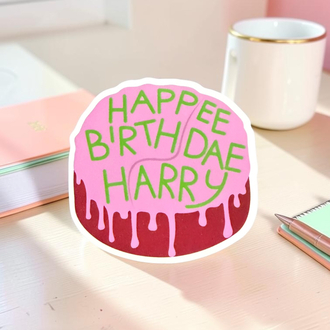 Harry Birthdae Cake HP - Parlak - Tekli