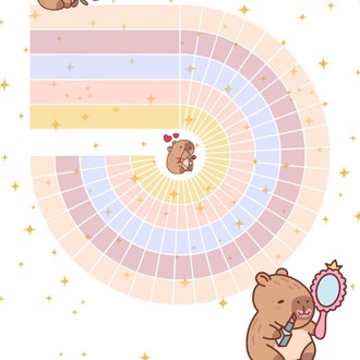 KAPIBARA OKUMA GUNLUGU PEMBE TEMA + Kapibara Sticker Set
