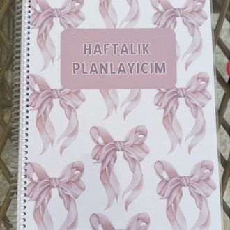 DEFTER  BASKI - HAFTALIK PLANLAYICI KURDELA TEMALI DEFTER 54SYF