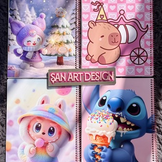 KUROMİ/LABUBU/STİTCH/KAPİBARA 1 ADET ÇİZGİLİ DEFTER
