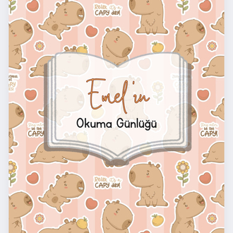 KAPIBARA OKUMA GUNLUGU TURUNCU TEMA + Kapibara Sticker Set
