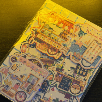Seyyar Mekânlar Hologramlı 6li Sticker Set