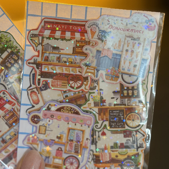 Seyyar Mekânlar Hologramlı 6li Sticker Set