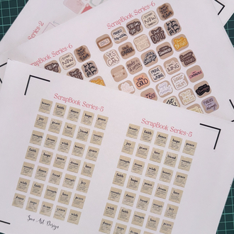 Scrapbook Bullet Journal 6 lı Sticker Set 