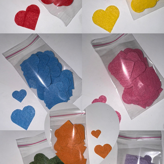 1 Paket 32adet 4cm Kalp KEÇE + 8mini kalp hediyeli