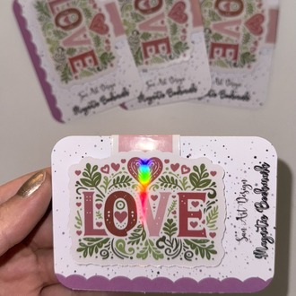 LOVE HOLOGRAM TEMALI Manyetik Kitap Ayracı