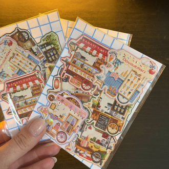 Seyyar Mekânlar Hologramlı 6li Sticker Set