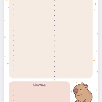 KAPIBARA OKUMA GUNLUGU TURUNCU TEMA + Kapibara Sticker Set