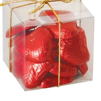 Şeffaf Küp Kalp Çikolata (100gr)