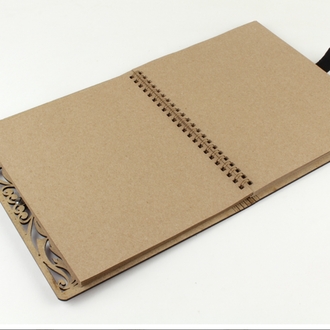 ahşap desenli akordiyon defter