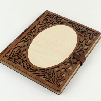 ahşap desenli akordiyon defter