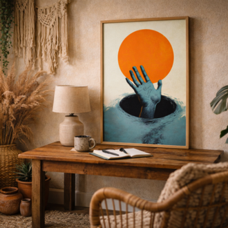 Toward the Light – El Figürlü Duvar Posteri | Dijital İndirme | Anında İndir