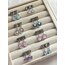 Silver Pembe Ay Charm