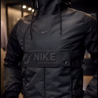 Nike kanguru cepli yağmurluk ( su geçirmez )  Siyaha Siyah