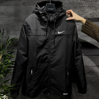Nike nakış detaylı swoosh Siyah yağmurluk 
