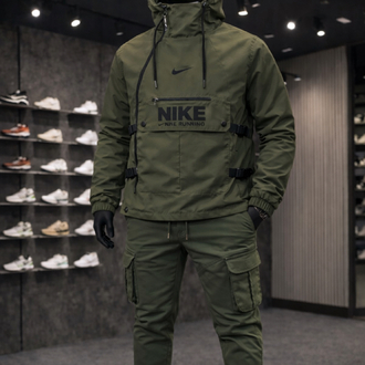 TAKIM Nike Kanguru Cepli Yağmurluk + Kargo Cepli Pantolon 