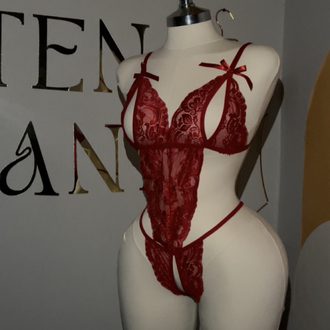 7001- ÖZEL BÖLGE AÇIK BODYSUIT SİYAH-KIRMIZI