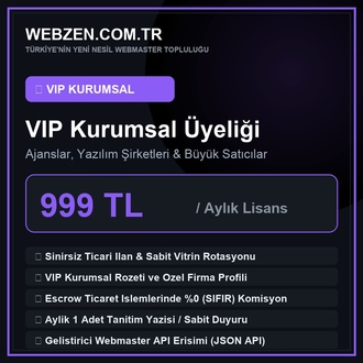 WEBZEN VIP Kurumsal Uyeligi (1 Aylik)