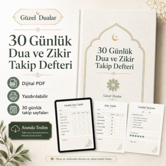 30 Günlük Dua ve Zikir Takip Defteri