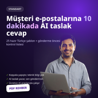 Müşteri E-postalarına 10 Dakikada AI Taslak Cevap: 25 Hazır Şablon + Kontrol Listesi (Standart)