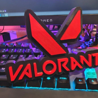 Valorant Logo Figür Kırmızı Siyah