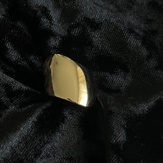 Gold Çelik Asimetrik Kesim Kalın Yüzük