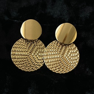 Silver Çelik Double Circle Küpe