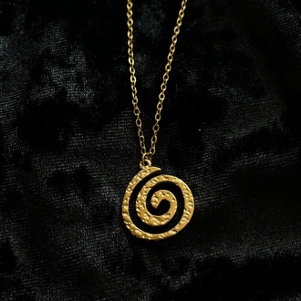 Gold Çelik Spiral Kolye 