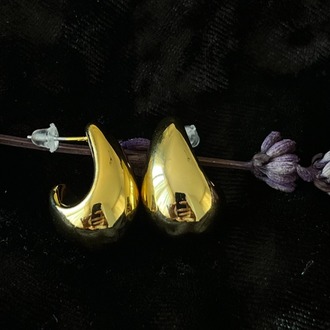 Gold Çelik Tear Damla Küpe